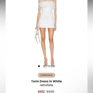 Retrofete White Off-the-Shoulder Bodycon Mini Dress